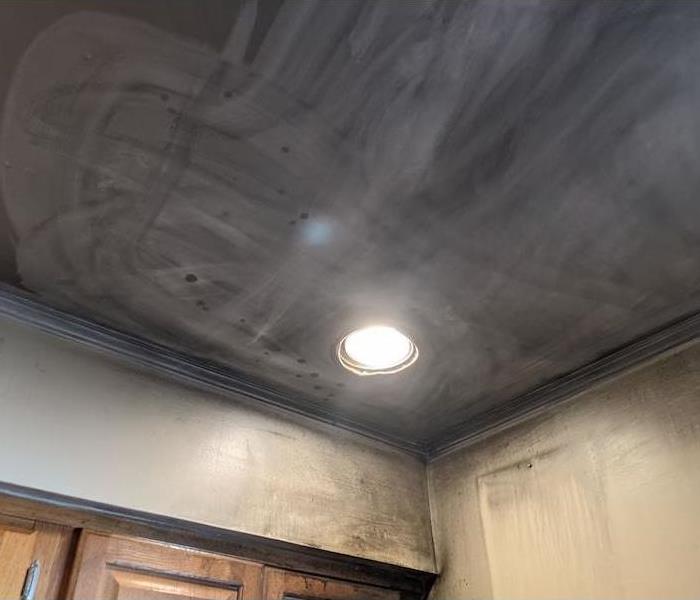 Walls and ceiling with smoke damage