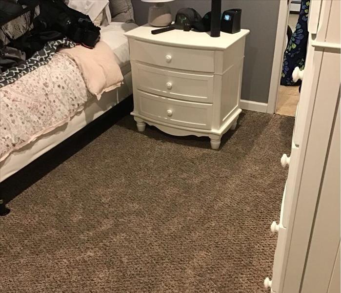 water line broke in bedroom