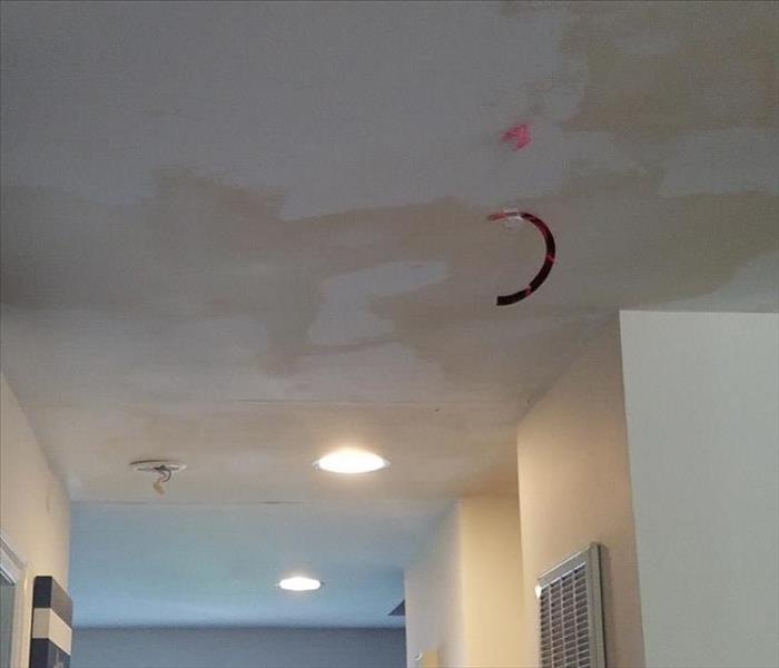 water damage on white ceiling